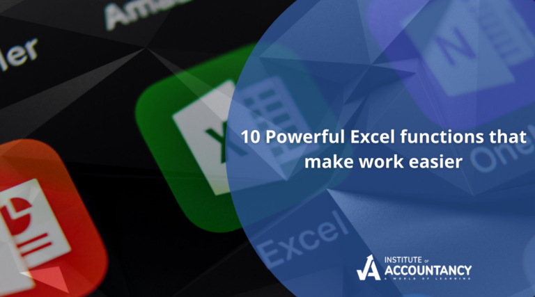 Top 10 Powerful Excel Functions – Institute Of Accountancy